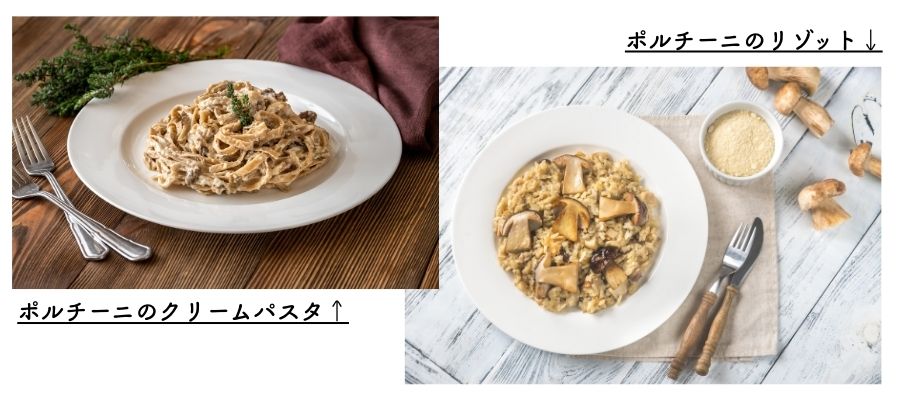 ポルチーニクッキー 商品説明挿入画像 リゾットとパスタ